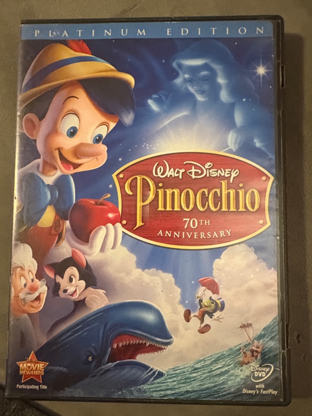 Walt Disney Pinocchio 70th Anniversary DVD - Blue Cover